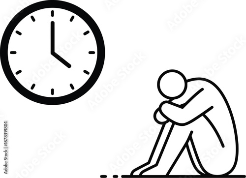 Man waiting time passing feeling alone