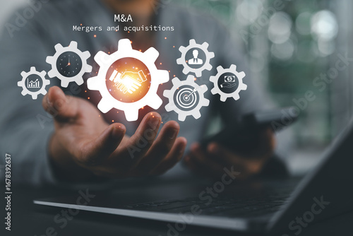 Принти на полотні Business mergers and acquisitions concept