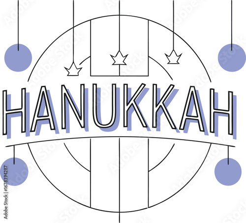Elegant hanukkah design with menorah, candle, and text for festive celebration card