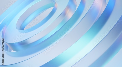Futuristic Gradient Glass Rings Abstract 3d Background
