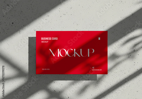 Floating Business Card Mockup with Shadow