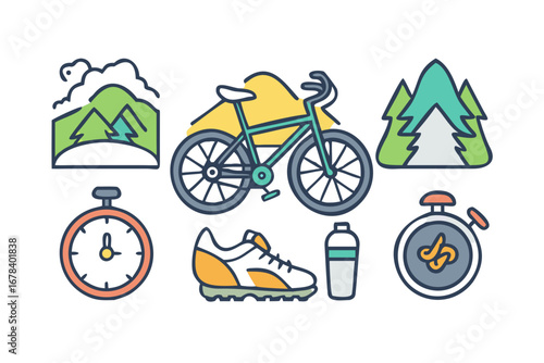 Vector art of set of sport and outdoor activity icons