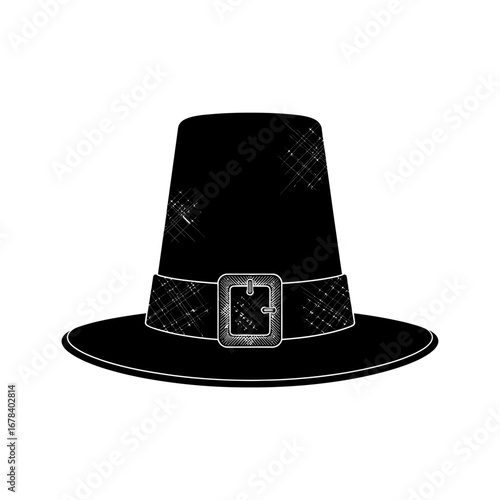 Classic pilgrim hat with buckle, perfect for historical reenactments or seasonal designs