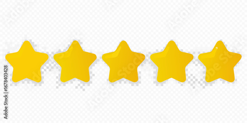 Five yellow stars rating system