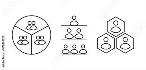 Social polarization icon set. trams, votes, ballots, campaign, demographic, absent . Social polarization for app, website, ui. png and vector illustration on transparent background.