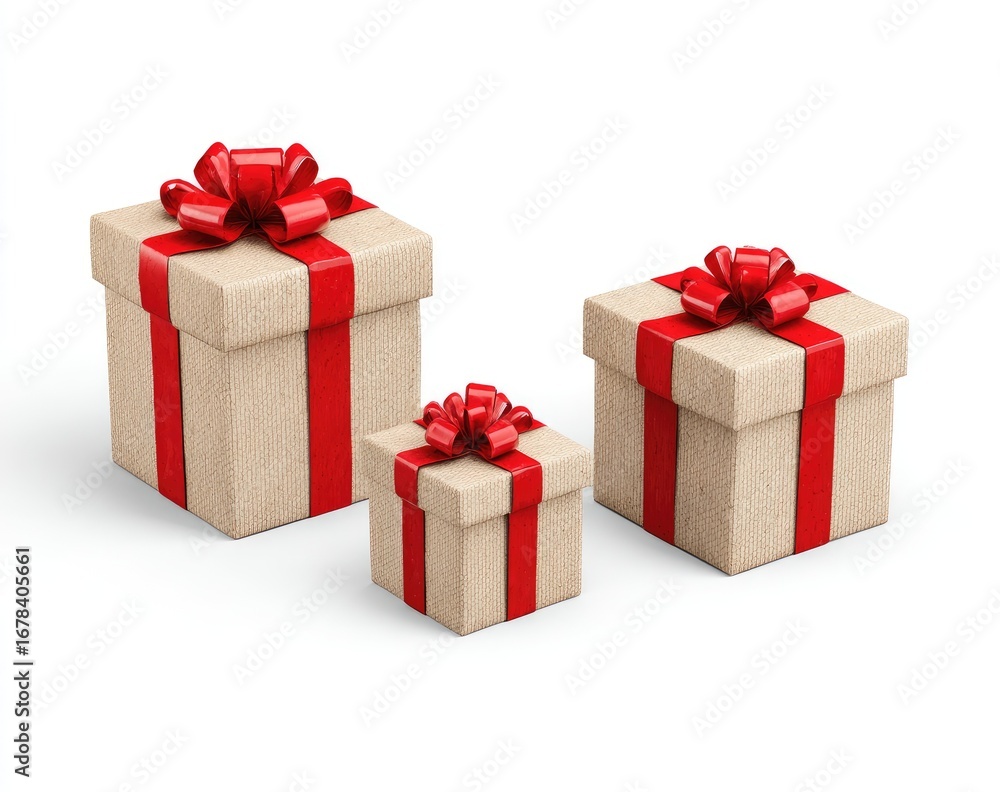 Obraz premium Gift Boxes with Red Bows