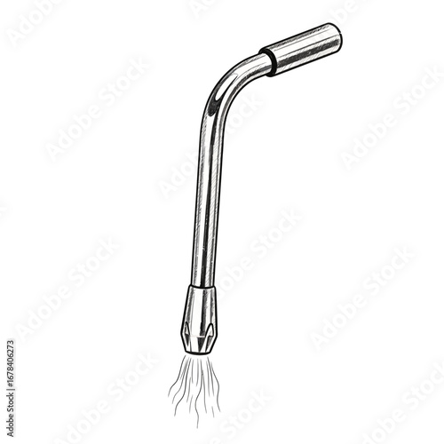 Illustration of an espresso machine steam wand producing vapor stream