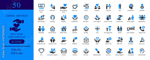 Vector art of caring and help line shape icons vector design for your project and company needs, easy to use and customize