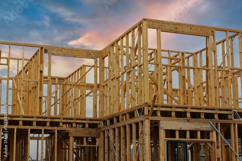 Residential suburban home under  construction in an Australian suburb; a symbol of the housing crisis.
