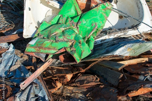 Pile of scrap metal ready for recycling.