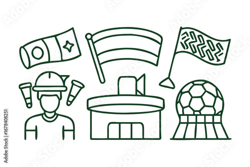 Vector art of soccer and football fan icons for sport