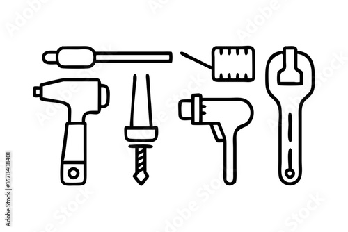 Vector art of various tools icons, vector illustration set