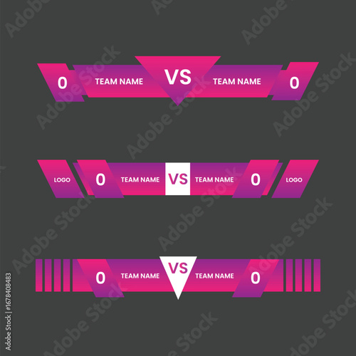 Lower Thrid Gradient Design Template Modern For Broadcast Game And Sport