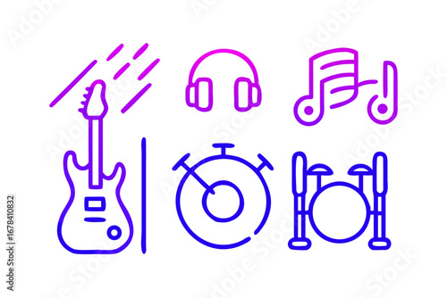 Vector art of music instrument and audio equipment