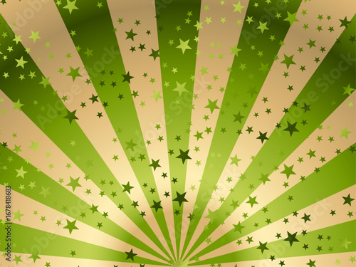 後光下、星、4黄緑