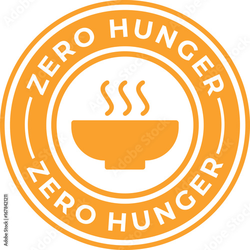 Zero Hunger badge vector logo for food security and sustainable product labeling