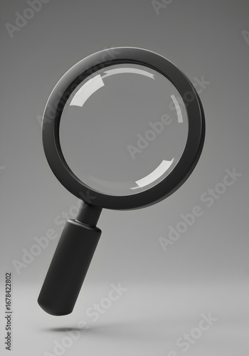 Modern black magnifying glass illustration