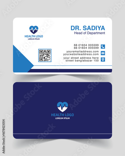 Modern Medical Doctor Visiting Card Template | Health Care Business Card Vector