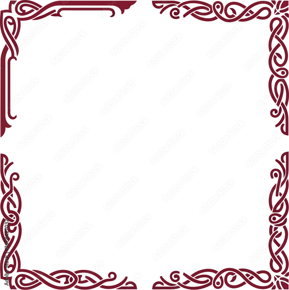 Obraz premium Intricate celtic knot border design vector illustration decorative corner element for elegant framing vector
