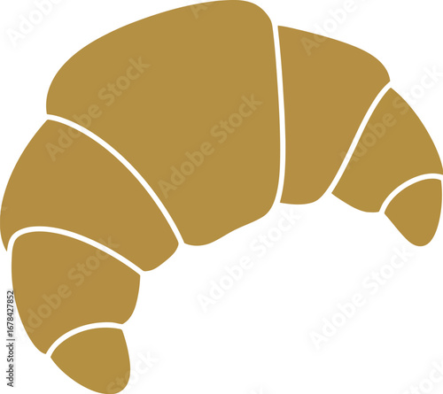 Golden croissant pastry vector illustration baked french breakfast treat delicious food icon isolated graphic vector