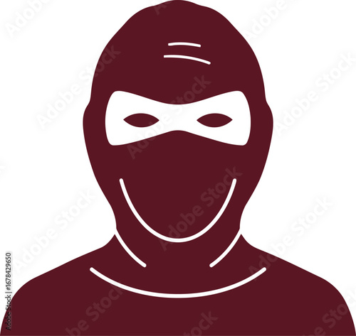 Burglar balaclava mask illustration cover identity disguise criminal bandit masked person face protection headwear vector