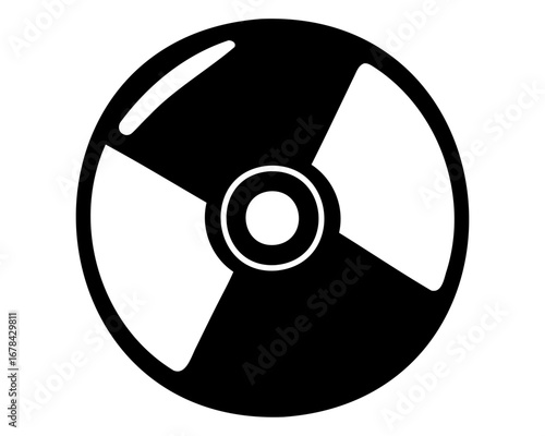Abstract Black and White Circle Design with Three Radial Sections