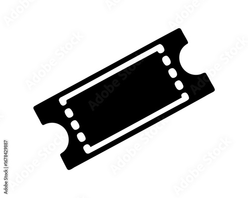 A Black and White Ticket Illustration Perfect for Events and Admissions Purposes
