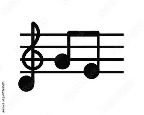 Musical notation displaying a treble clef followed by two eighth notes