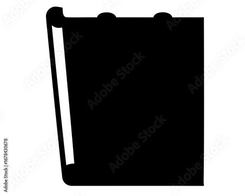 Silhouette of a black rectangular object resembling a recycling bin with handles