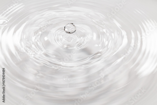 水面に落ちる水滴.