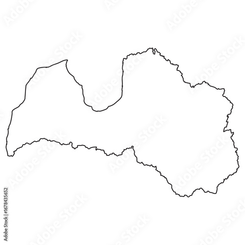 Latvia country outline map ...