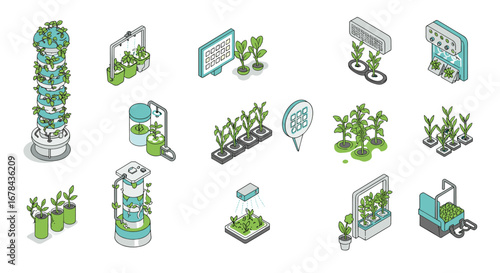 Innovative urban gardening techniques with isometric hydroponics and vertical gardens