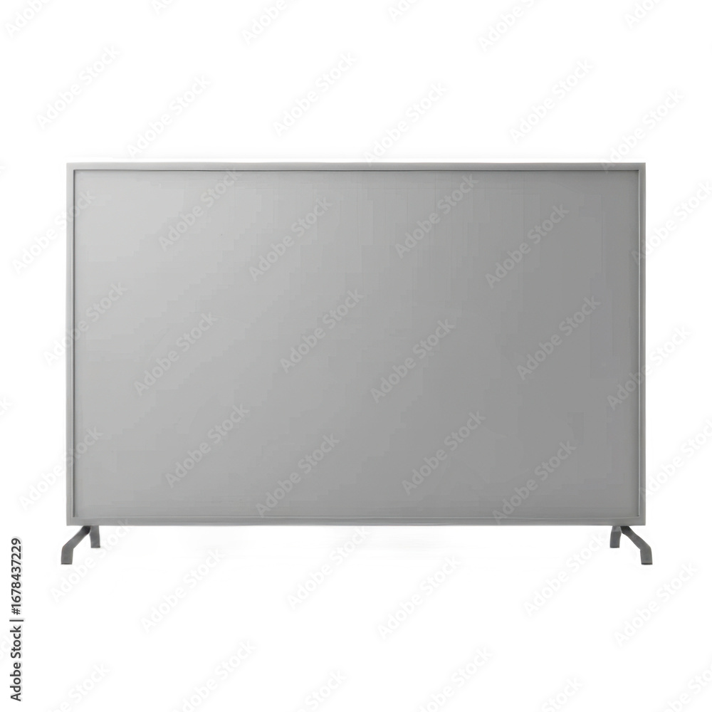 Obraz premium Grey Rectangular Digital Screen with Silver Frame on Transparent Background