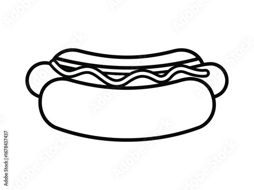 Vector Illustration of a Hot Dog with Mustard