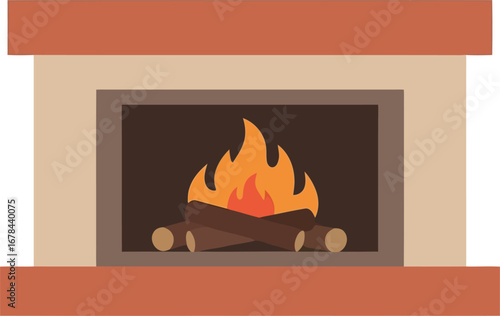 Cozy hearth fireplace warm glow ambiance indoor heat comfort vector
