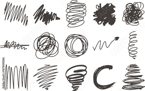 Scribble Tornado Vector Illustration Artistic Doodle Elements Collection