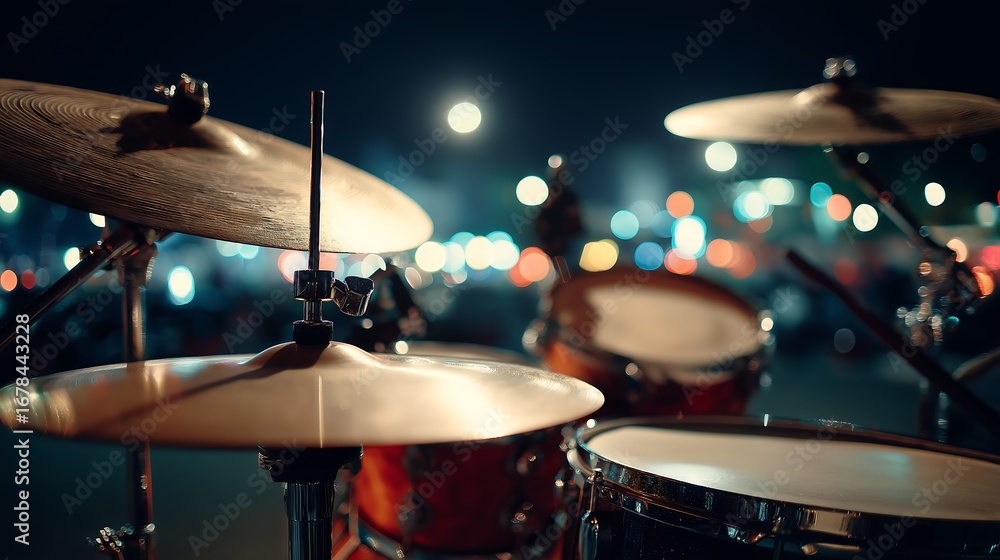 Fototapeta premium Drum set in concert hall