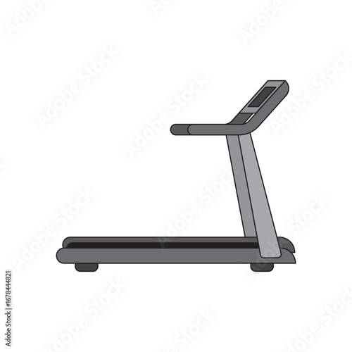 Isolated Treadmill on White Background. Exercise Equipment for Fitness and Running.
