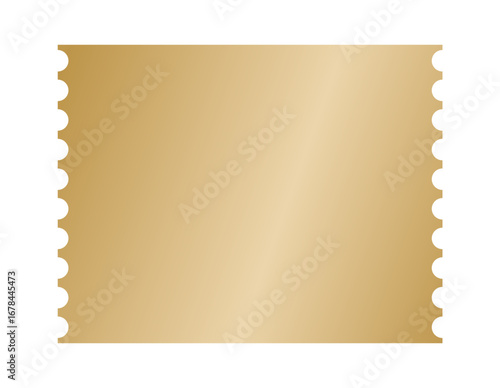 Realistic golden ticket vector for cinema, concert, or VIP event