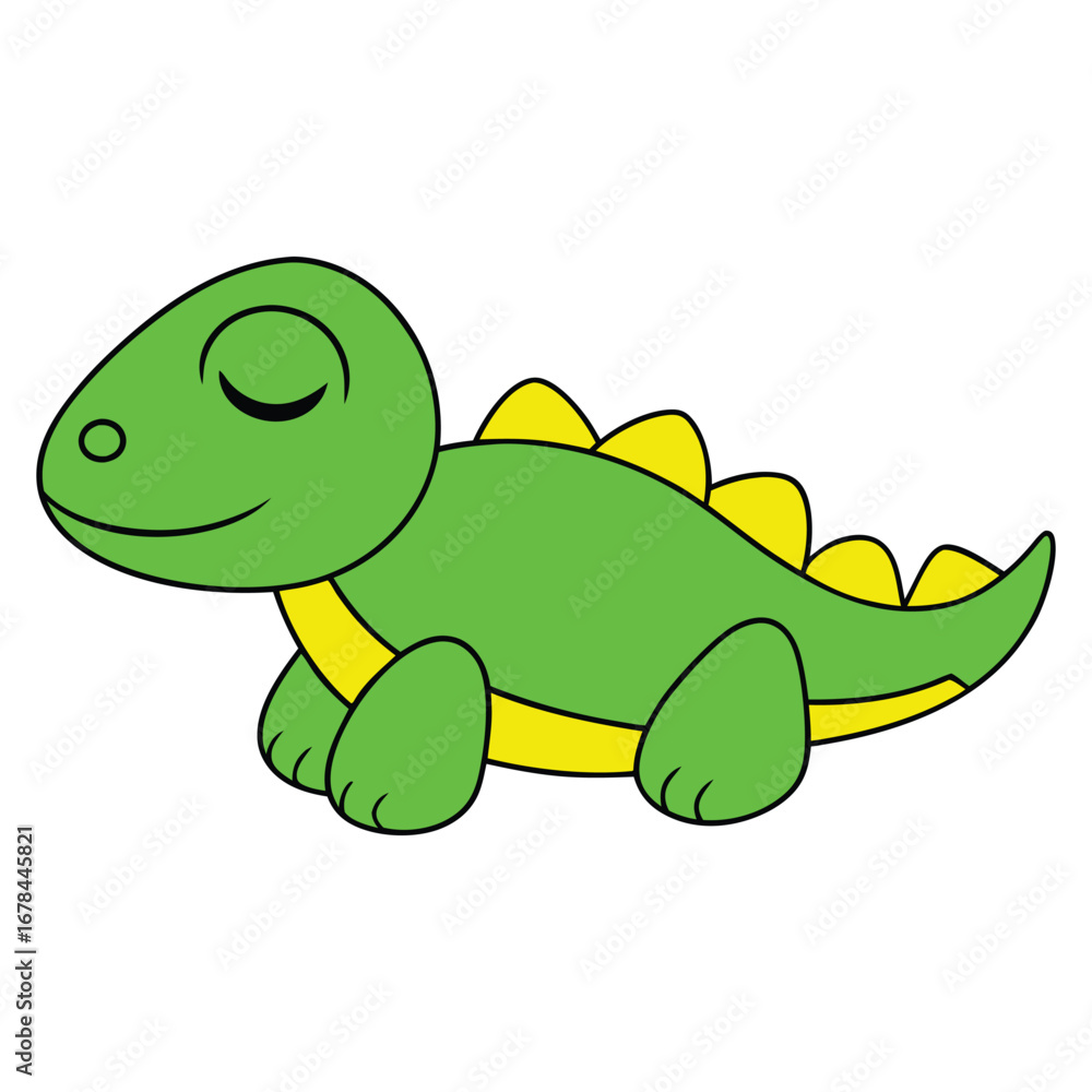 Fototapeta premium Lazy Dinosaur Vector Illustration Art