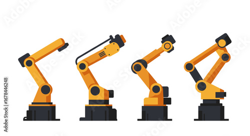 Industrial robotic arms collection: modern automation technology