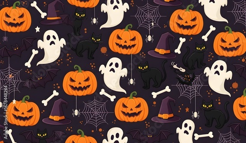 vector halloween seamless pattern