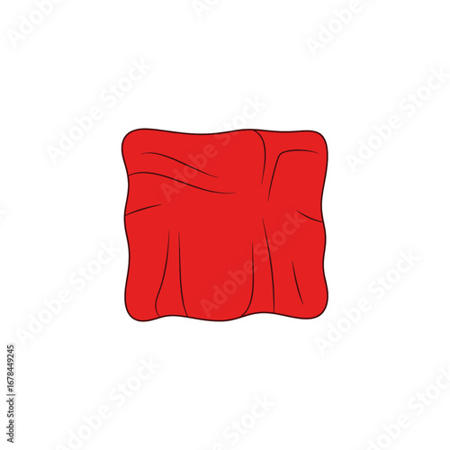 Vibrant Red Pillow with Soft Texture and Subtle Folds Resting Comfortably on a White Background