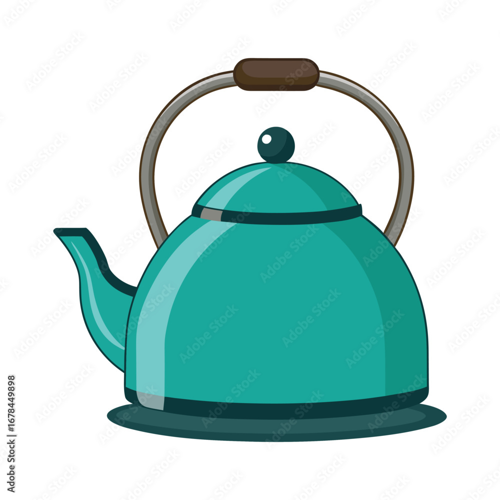Obraz premium Electric kettle with handle isolated white background vector illustration