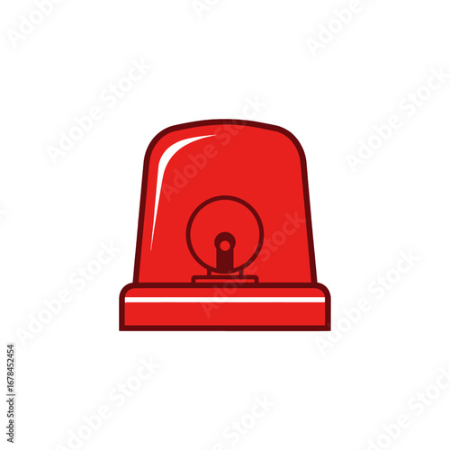 Red Emergency Siren Light Graphic Isolated on White Background for Urgent Alert and Warning