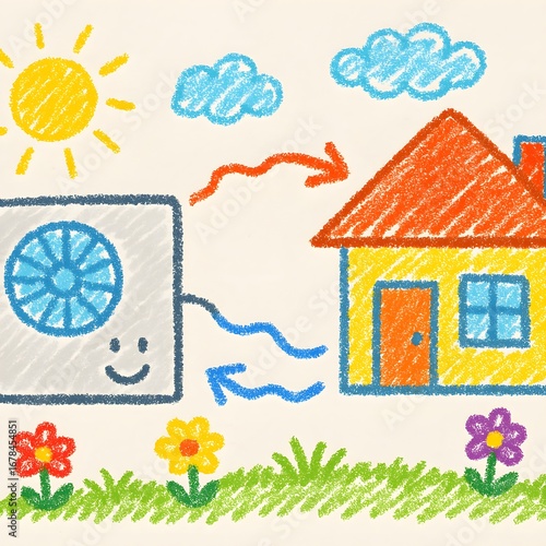 Heat pump child drawing (Wärmepumpe)