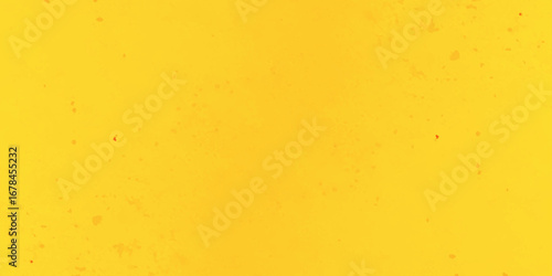 Abstract pattern with a bright yellow background and scattered red-orange splashes of varying sizes and shapes.