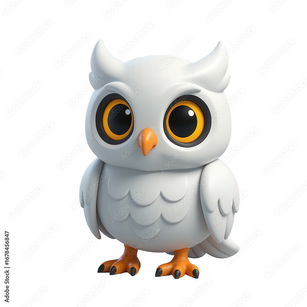 Fototapeta premium Cute Cartoon Owl Character in a Fun and Colorful Design Style