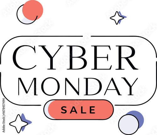 Cyber monday sale promotion banner with modern design for online shopping and retail commerce