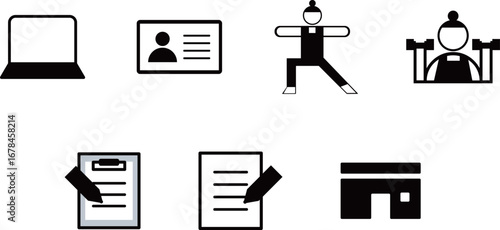 ジム入会のアイコン/  Join a gym・ジム・入会・運動